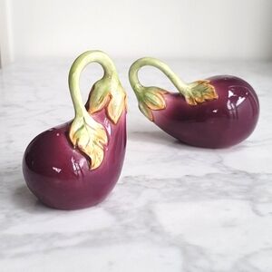 Vintage FITZ & FLOYD Purple Eggplant Ceramic Decor